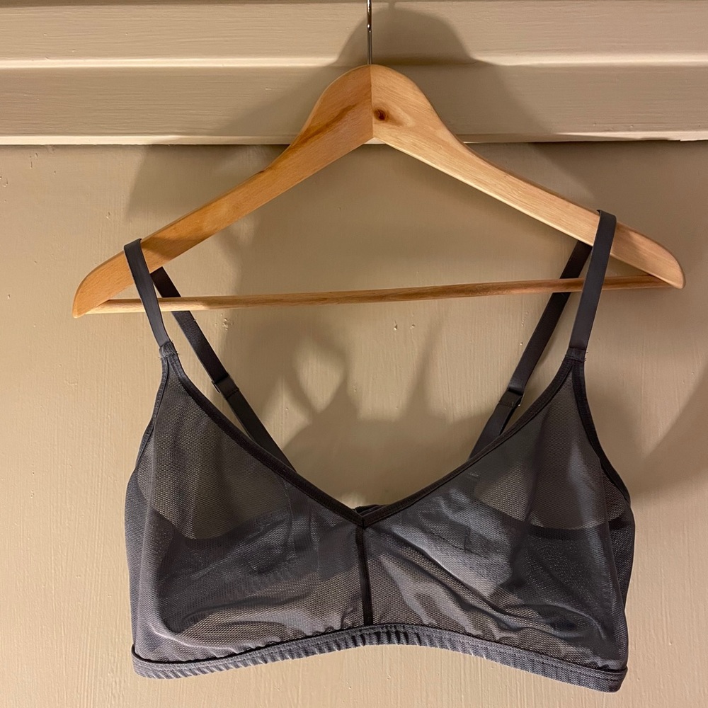 Blue-gray mesh bralette